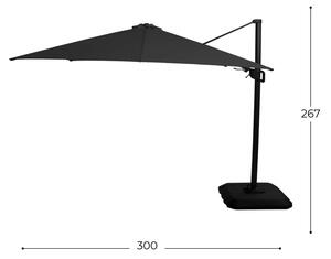 Čierny slnečník 300x300 cm Shadowflex Deluxe – Hartman