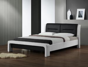 Čalúnená manželská posteľ s roštom Cassandra 160 - biela / čierna