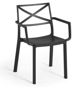 Čierna plastová záhradná stolička Metalix – Keter