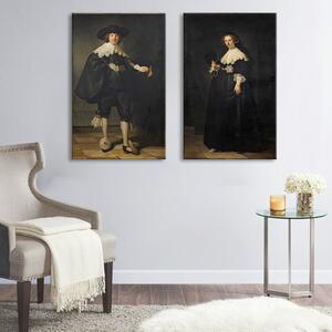 Obraz na plátne Rembrandt - Portréty Martena Soolmansa a Oopjena Coppita (reprodukcie obrazov)