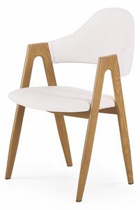 HALMAR K247 jedálenská stolička biela / dub medový