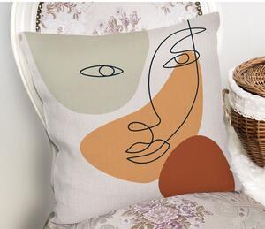 Súprava 3 dekoratívnych obliečok na vankúše Minimalist Cushion Covers Woman Face, 45 x 45 cm