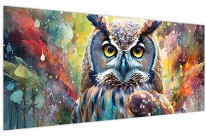 Obraz - Maľba sovy (120x50 cm)