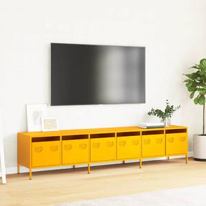 TV skrinka horčicovožltá 202x39x43,5 cm oceľ valcovaná studena