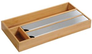 Drevený organizér na fólie s rezačkou Quatro, 42x19x5,5 cm