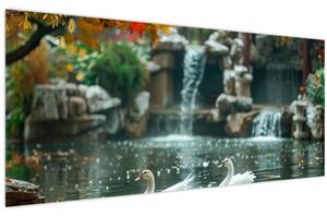 Obraz - Ázijské jazierko (120x50 cm)