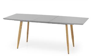 Rozkladací jedálenský stôl Ruten - sivý lesk / dub medový