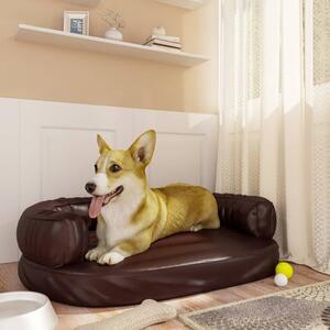 Ergonomický penový matrac pre psa hnedý 75x53 cm umelá koža