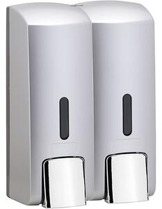 Bemeta Design Dávkovač mydla, 2 x 300 ml, dvojitý, plast, mat - 121209135