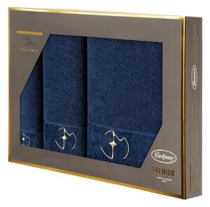 FROTÉ UTERÁK EVA MINGE GAJA SADA 1KS 30X50 CM, 1KS 50X90 CM, 1KS 70X140 CM TMAVOMODRÁ