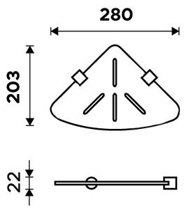 Nimco Rohová polica IXI BORMO čierna - BRC X208-90