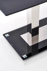 Sklenený jedálenský stôl Walter 2 - čierna / nerezová