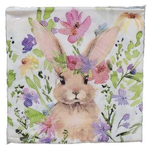 Farebné papierové obrúsky so zajačikom a kvetmi - 33*33 cm (20ks) - Clayre & Eef