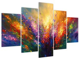 Obraz - Abstrakcia kvetov (150x105 cm)