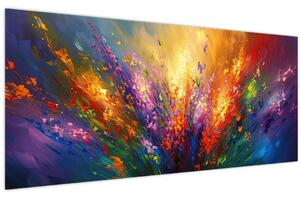 Obraz - Abstrakcia kvetov (120x50 cm)