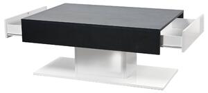 Konferenčný stolík QUADRO dub čierny/biela