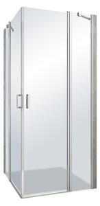 Roltechnik Outlet Štvorcový sprchový kút LYE4+LYE4, strieborný - bez vaničky ROTH-Variant: rozmery: 75x75 cm - (LYE4/750_LYE4/750), ROTH-Profily: profily: strieborná, výplň: transparent