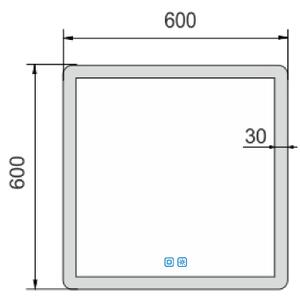 Nimco LED zrkadlo 600x600 s dvoma dotykovými senzormi - ZP 19066VX