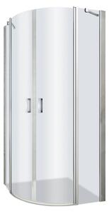 Roltechnik Outlet Štvrťkruhový sprchovací kút LYR4 - bez vaničky ROTH-Variant: rozmery: 100x100 cm - (LYR4/1000 - 1135008268), ROTH-Profily: profily: strieborná, výplň: transparent
