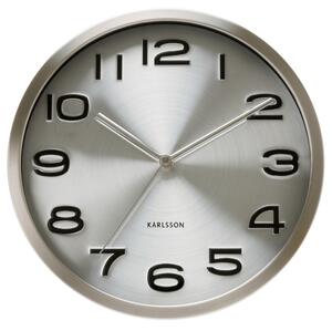 KARLSSON Nástenné hodiny Maxie – strieborné 29 × 4 cm