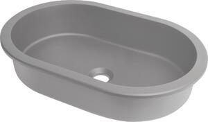 Deante Zápustné/pod doskové umývadlo Silia 58,8x39 cm - CQSSU6U, granit, sivá metalic