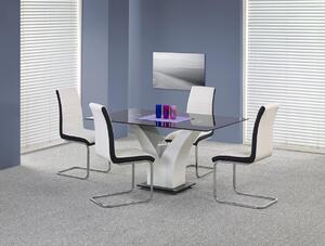 Sklenený jedálenský stôl Vesper - čierna / biely lesk