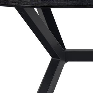 Čierny jedálenský stôl so sklenenou doskou Actona Laxey, 180 x 90 cm