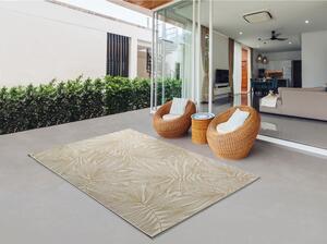 Béžový vonkajší koberec Universal Hibis Leaf, 80 x 150 cm