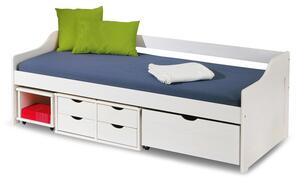 Jednolôžková posteľ s roštom a úložným priestorom Floro 2 90 - biely lesk