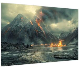 Obraz - Erupcia sopky (90x60 cm)