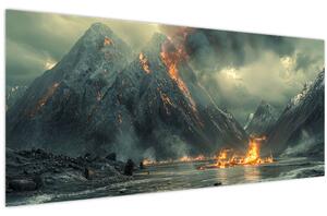 Obraz - Erupcia sopky (120x50 cm)