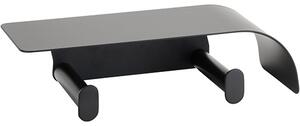 Bemeta Design ORGANIC BLACK: Držiak toaletného papiera, dvojitý, s poličkou - 167112160