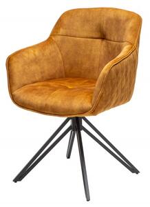 Dizajnová stolička Euphoria zamat hočicovo žltá