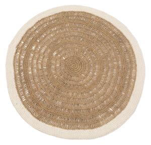 BAZAR BIZAR The Seagrass & Cotton Round Carpet - Natural White - 100 koberec