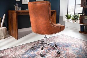 Kancelárska stolička s podrúčkami Jett vintage svetlohnedá