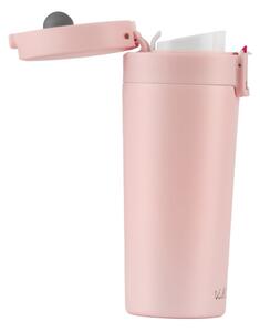 Ružový cestovný termohrnček Vialli Design Fuori, 400 ml