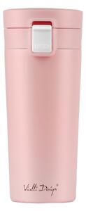 Ružový cestovný termohrnček Vialli Design Fuori, 400 ml