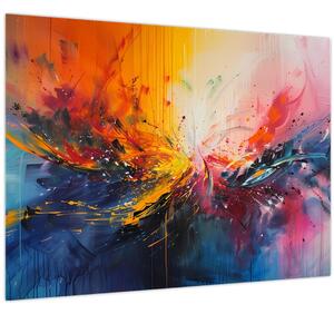 Sklenený obraz - Farebná abstrakcia (70x50 cm)