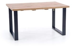 Rozkladací jedálenský stôl Venom 160-210x90 - dub wotan/čierna