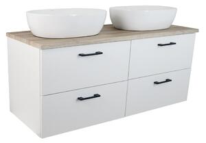 Comodo Kúpeľňová skrinka pod doskové umývadlo Agria NEW W 120-HD - biela/dub sonoma