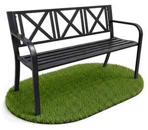 Ak furniture Záhradná lavička Cross 119 cm čierna