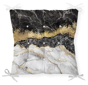 Sedák na stoličku Minimalist Cushion Covers Black Gold Marble, 40 x 40 cm
