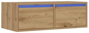TV skrinka s LED svetlami dub artisan 75x35,5x25 cm