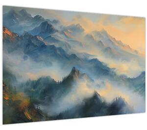 Obraz - Maľovaná horská krajina (90x60 cm)