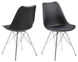 Dizajnová stolička Nasia, čierna - chróm