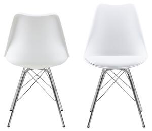 Dizajnová stolička Nasia, biele - chróm