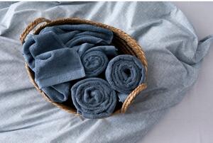 Modrý uterák z froté bavlny Södahl China, 100 x 50 cm