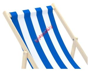 Detské plážové lehátko Pruhy modro-biele Blue-White Stripe small M - nosnosť: 70 kg