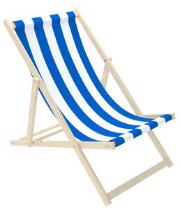 Detské plážové lehátko Pruhy modro-biele Blue-White Stripe small M - nosnosť: 70 kg