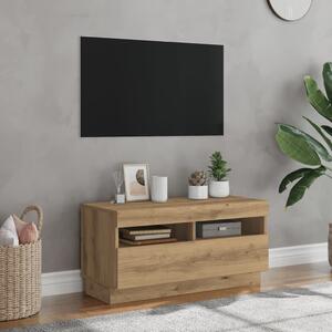 TV skrinka s LED dub artisan 80x35x40 cm kompozitné drevo
